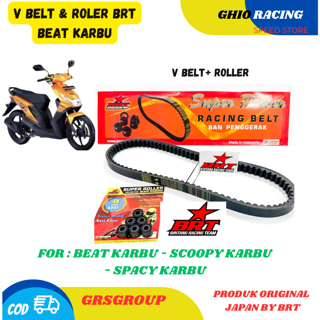V Belt & Roller BRT Beat karbu scoopy karbu spacy karbu Vanbelt Dan roller BRT Beat karbu Bet karbu