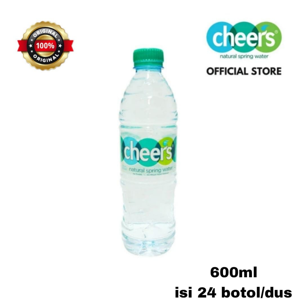 

cheers air mineral natural spring water 600ml isi 24 botol/dus
