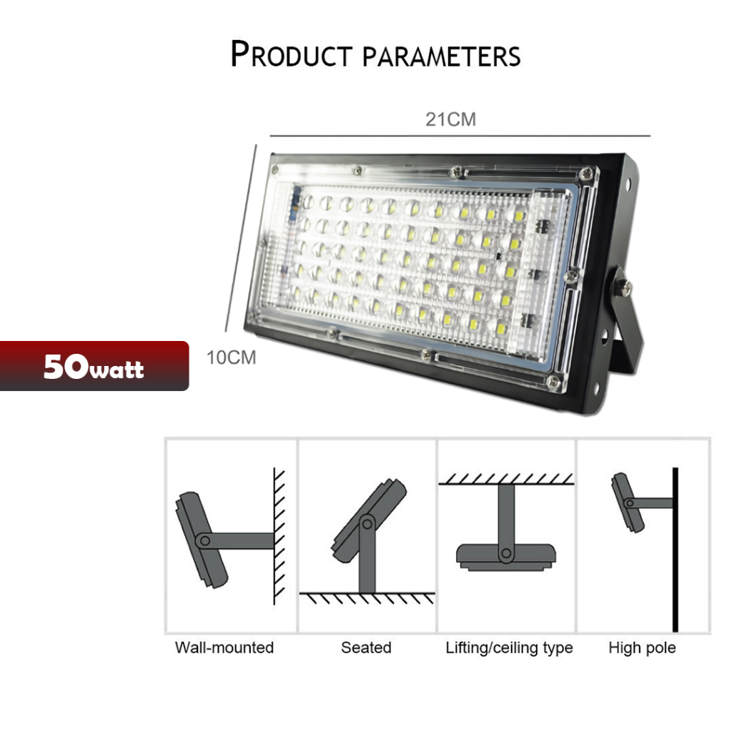 LAMPU SOROT LED tembak slim SMD 50w 50 watt floodlig -YOYOSOO