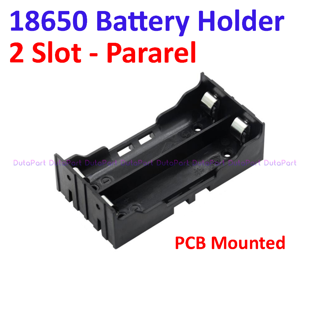 Battery Holder 2 x 18650 PCB MOUNTED PIN PLAT Kotak Box Baterai Batere