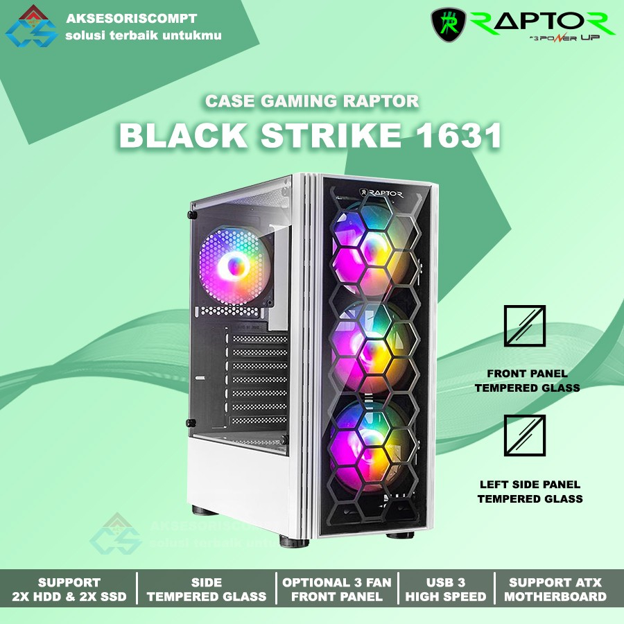 Casing Gaming PowerUp Raptor 1631 White - Casing Gaming
