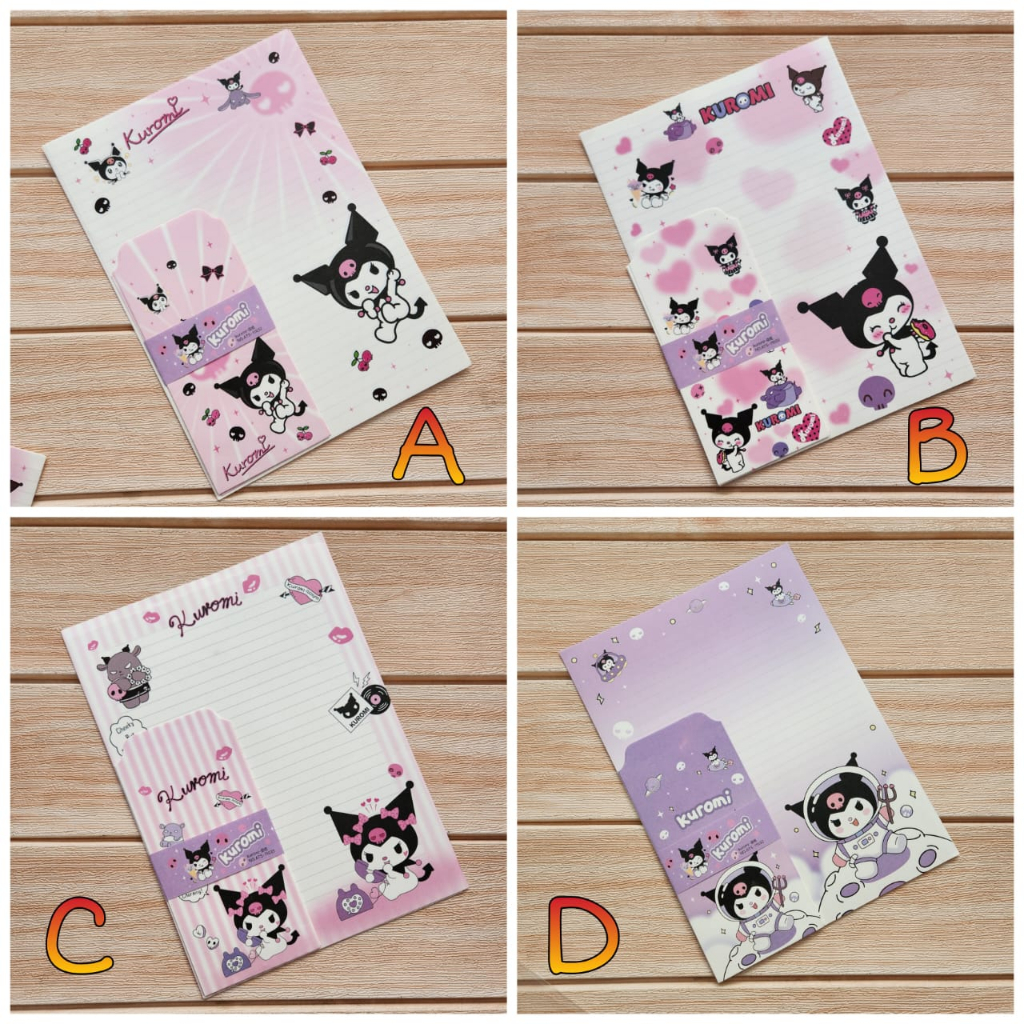 

SET KERTAS SURAT + AMPLOP ISI 5 PC KUROMI