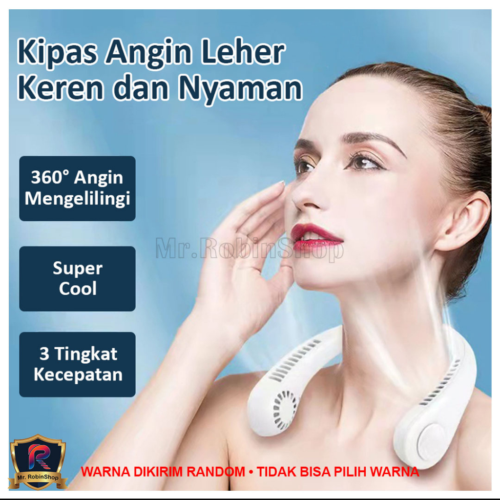 Kipas Angin Gantung Leher Kipas Angin Tanpa Baling Baling Kipas Angin Mini Portable USB Rechargeable