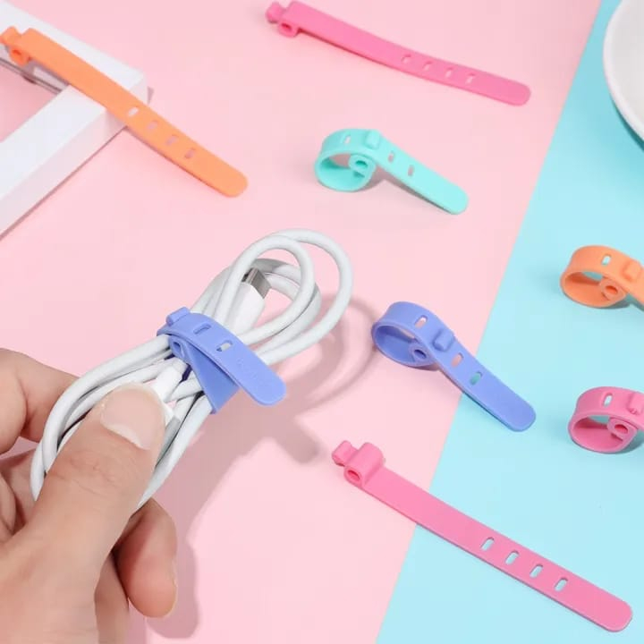 Pengikat Kabel Penggulung Penjepit Perapih Clip Kabel Cable Cord Holder Macaron Murah Pandawajayaacc