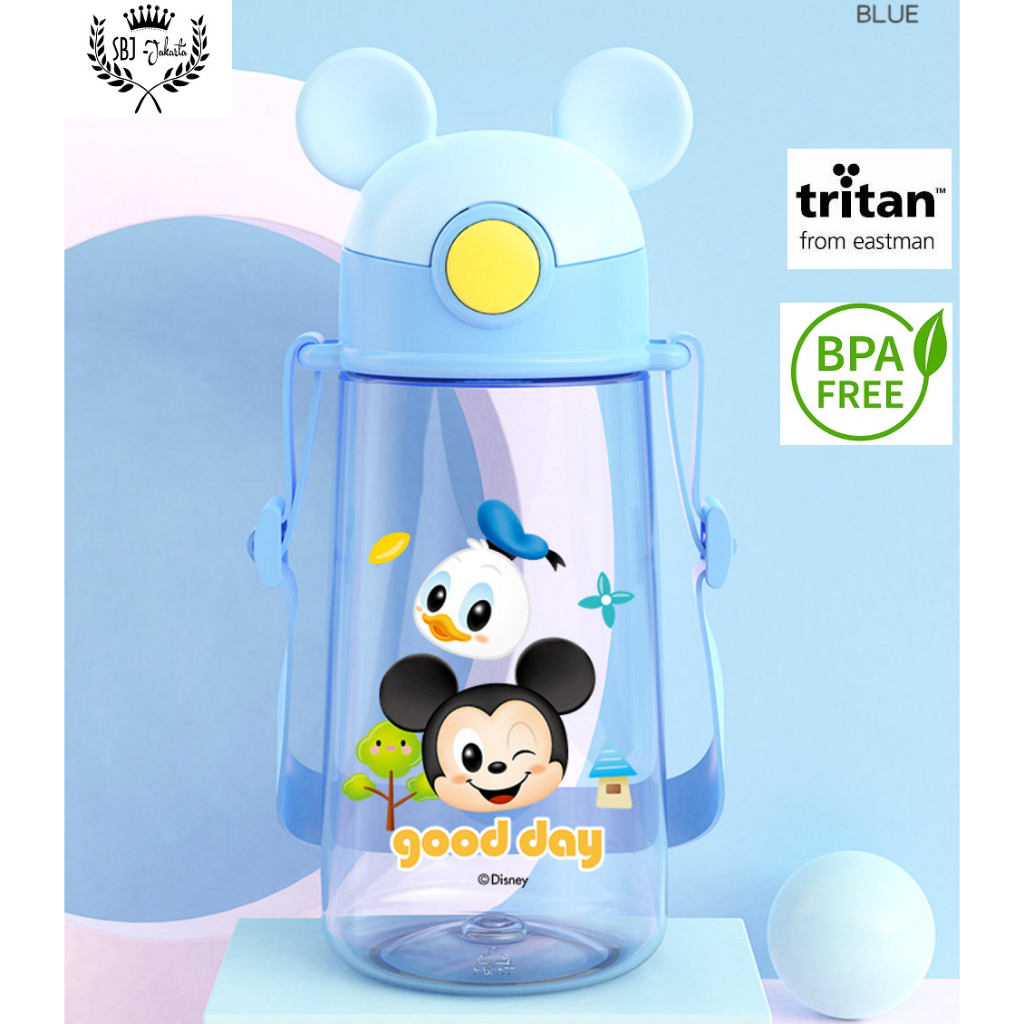 BOTOL MINUM ANAK TRITAN BPA FREE 500 ml Original Mickey Minnie Disney Tsum Tsum Model ada sedotan