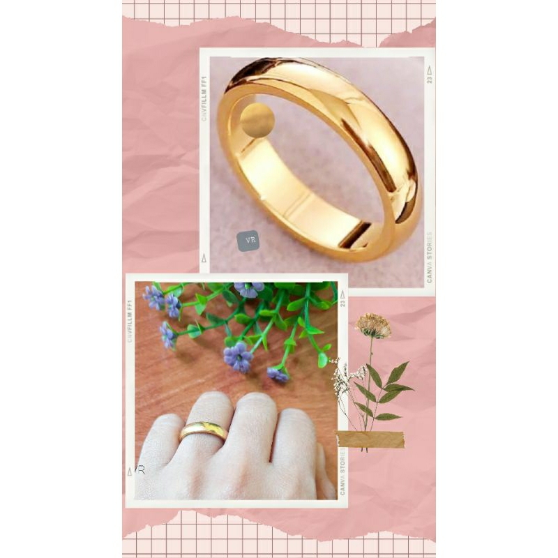 Cincin Titanium Asli Lapis Emas #perhiasan titanium