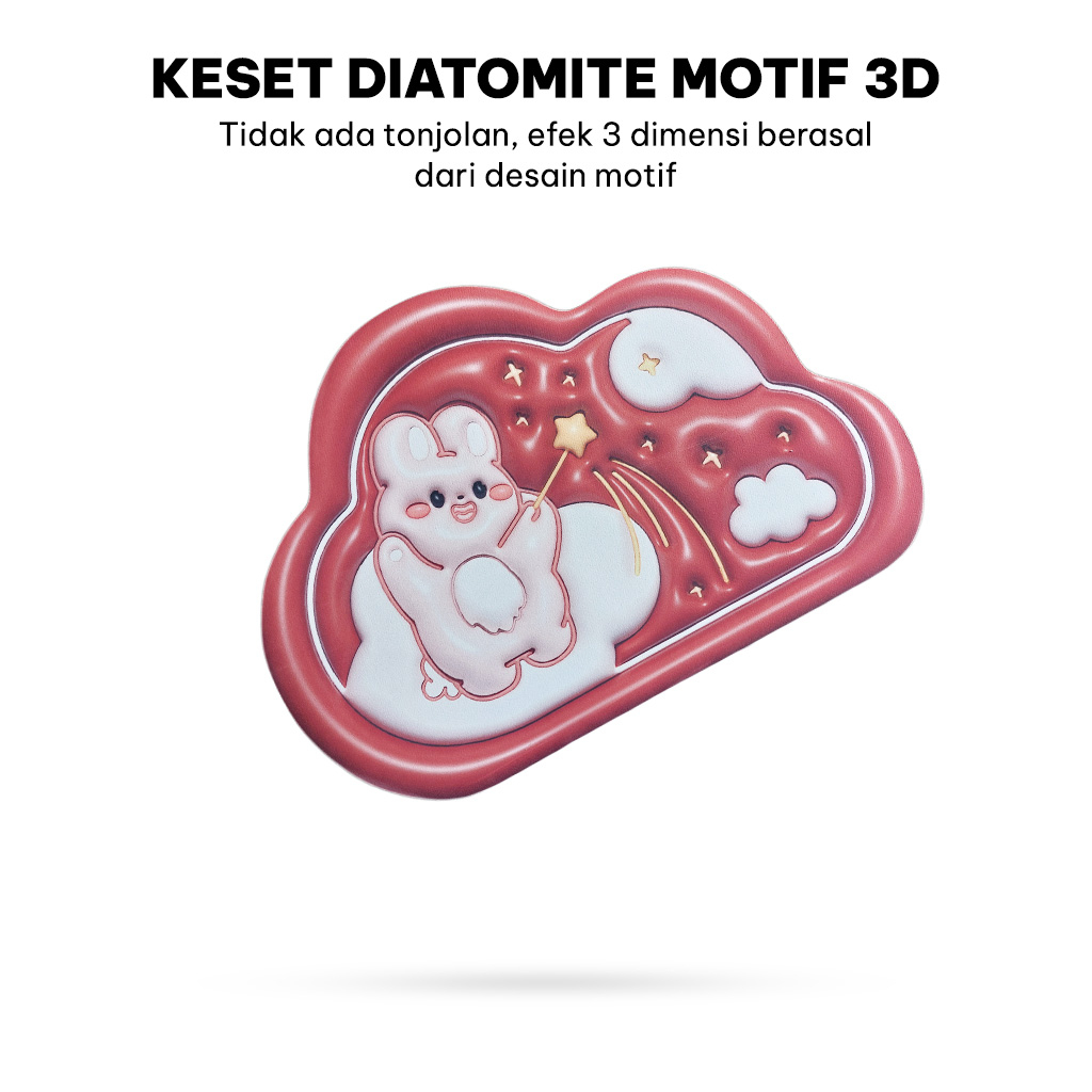 COD TERLARIS!!! Keset Kaki Diatomite 3D Anti Slip - Keset Anti Bau Menyerap Air Anti bakteri (Tidak Timbul) Keset Kaki Motif Karakter - DD-12C
