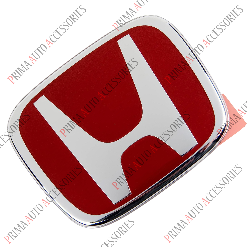 Emblem Mobil Logo Honda H Original Merah Chrome 11,6 cm X 9,4 cm