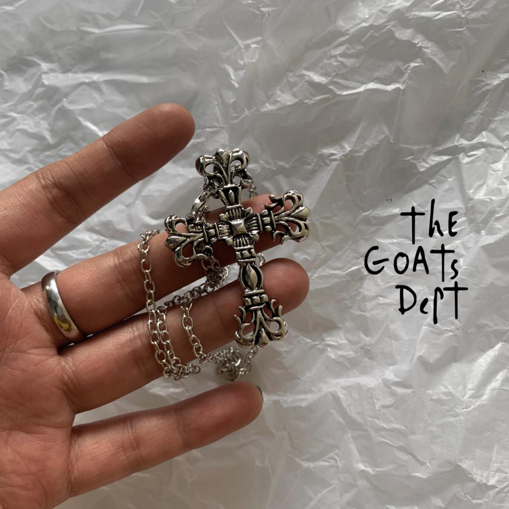 The Goats Dept -  Toreto Chrome Cross Hearts Necklace Original / tgd718 kalung model chrome hati hea