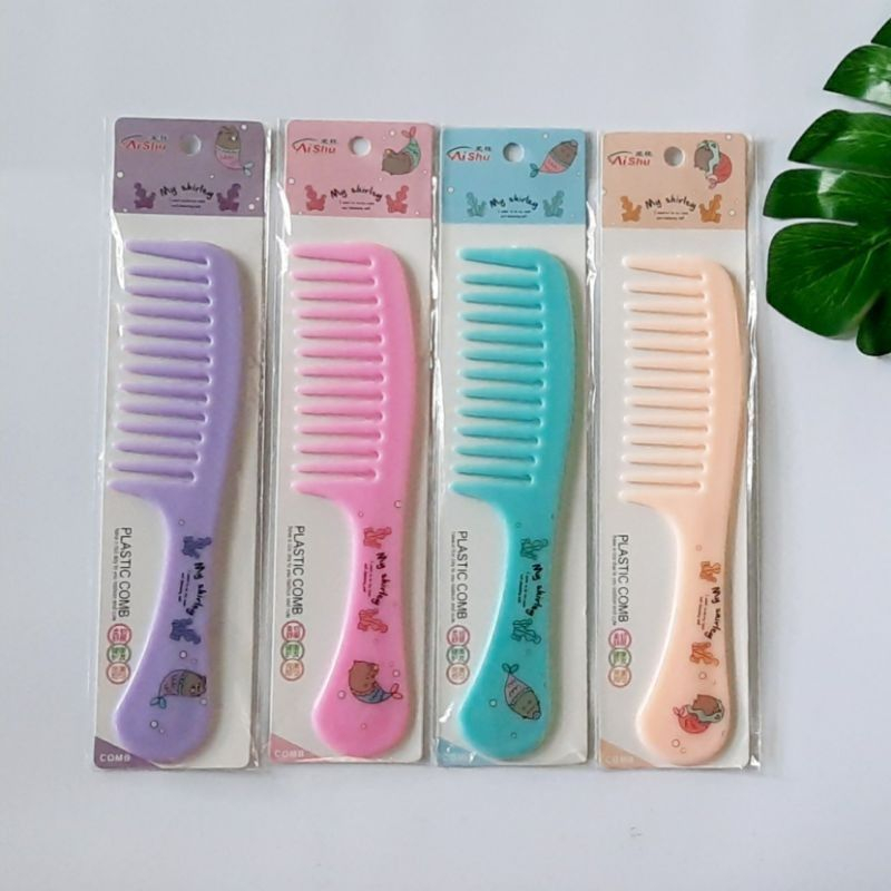 ✿ELYSABETHME✿  Sisir rambut gagang renggang bolong satu lucu aksesoris rambut hair tools