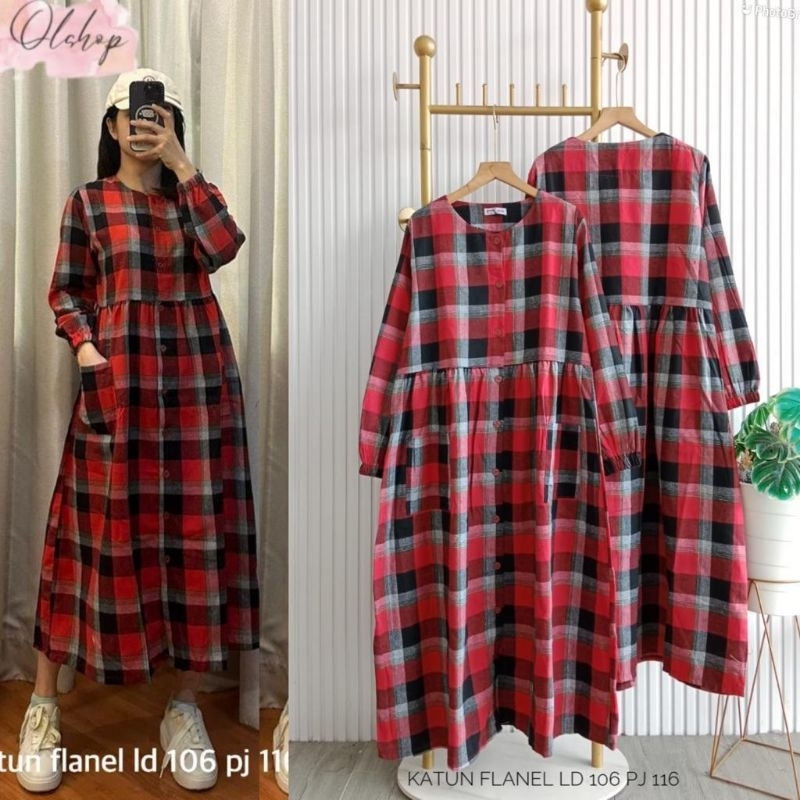 midi dress tunik katun
