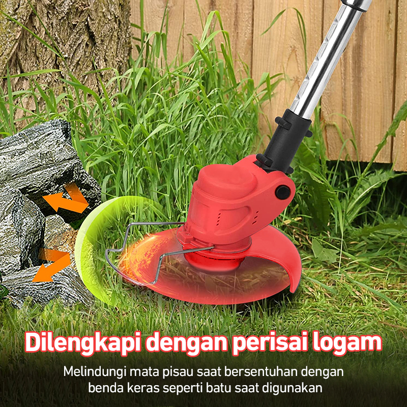 INT Mesin Pemotong Rumput Tanpa Kabel RPM Tinggi Mesin Potong Rumput Cordless Lawn Mower Electric Grass Trimmer with Li-ion Batteries