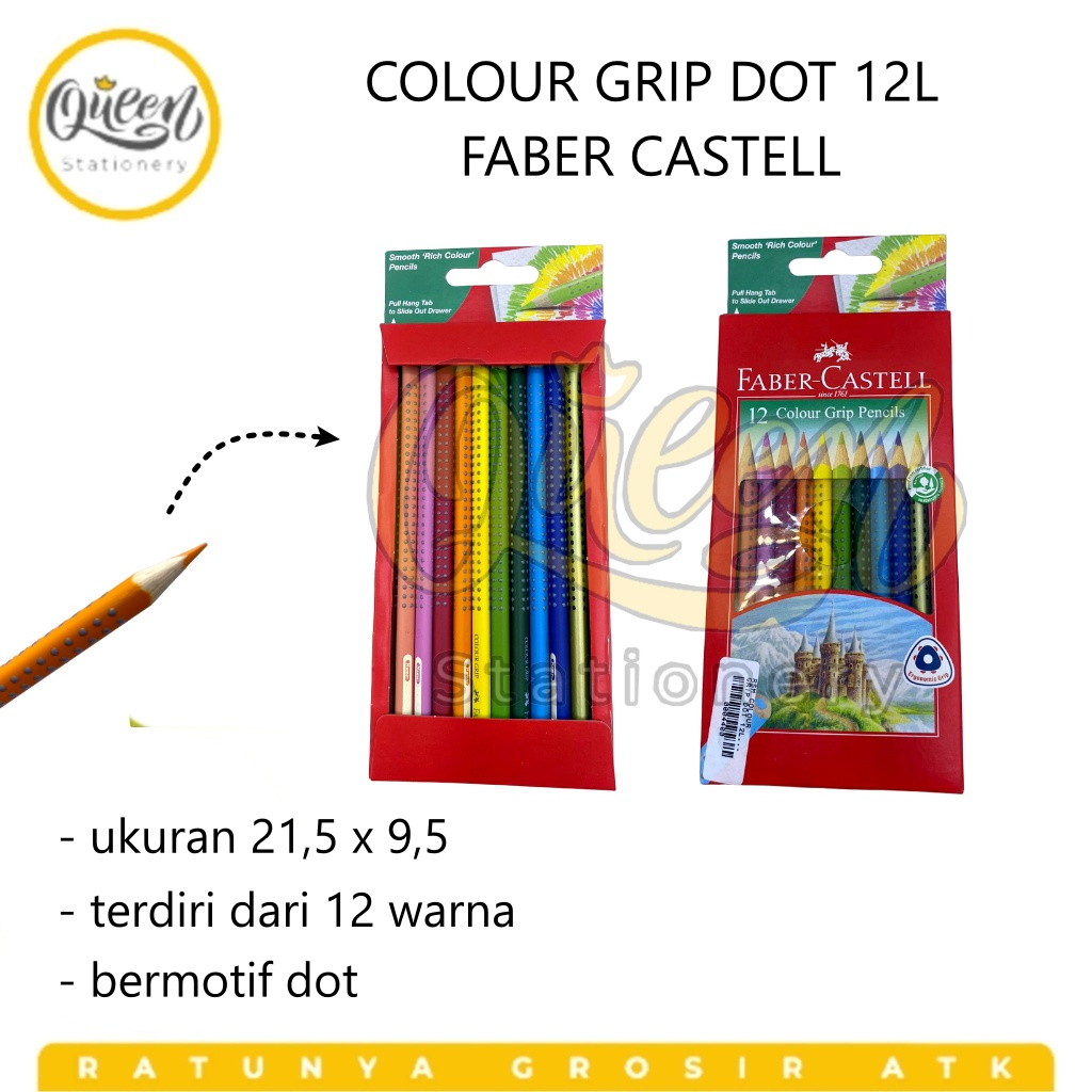 

1 SET COLOUR GRIP DOT 12L FABER CASTELL PENSIL WARNA COLORING PENCIL