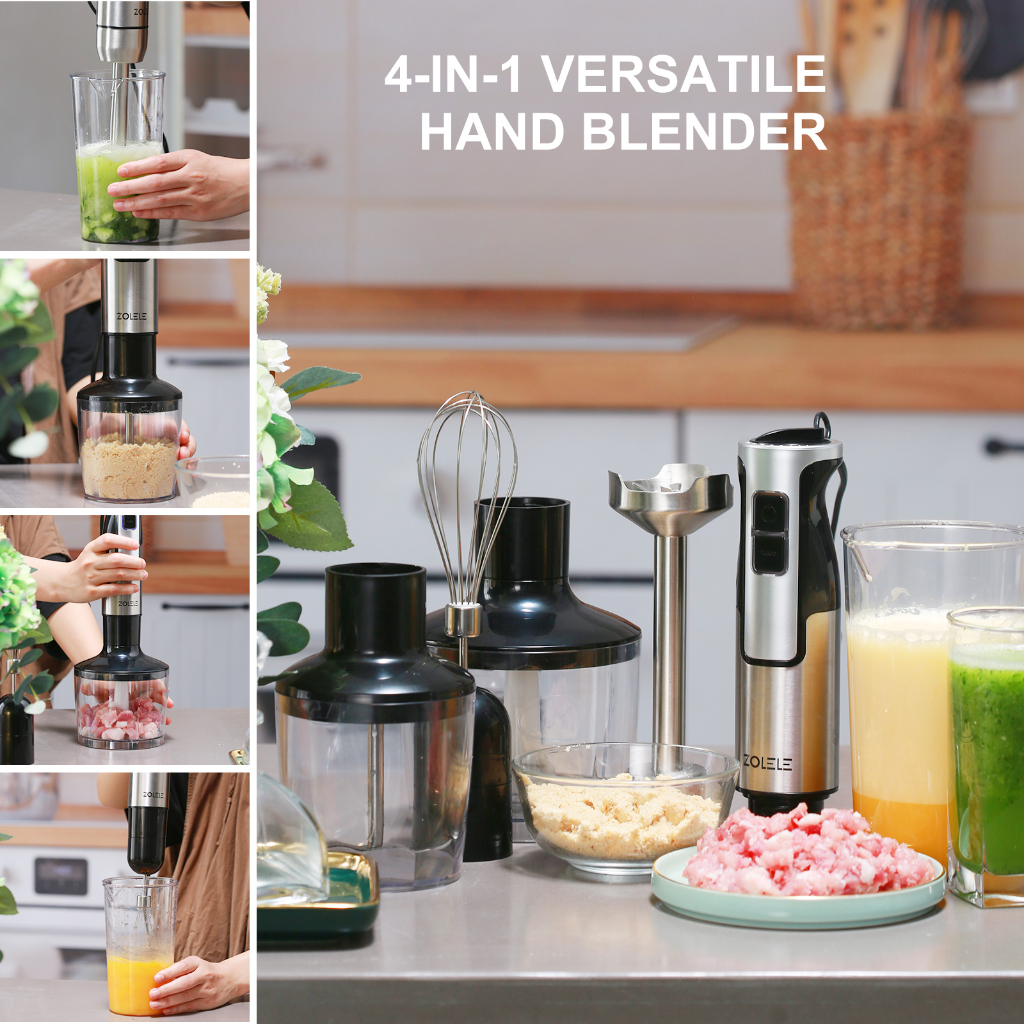 ZOLELE HB1200 4-in-1 Multifunctional Mixer Immersion Blender 800W Handheld Cooking Stick