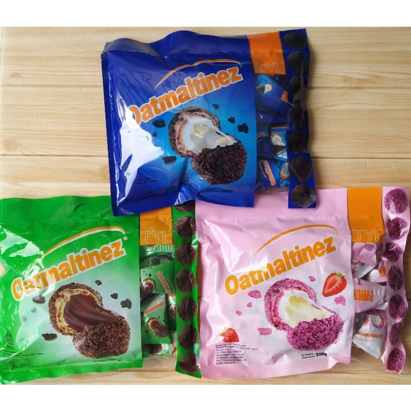 Oatmaltinez 300gr Coklat Wafer Ball Oatmaltinez Dark Chocolate Cream Coklat Strawberry oatball