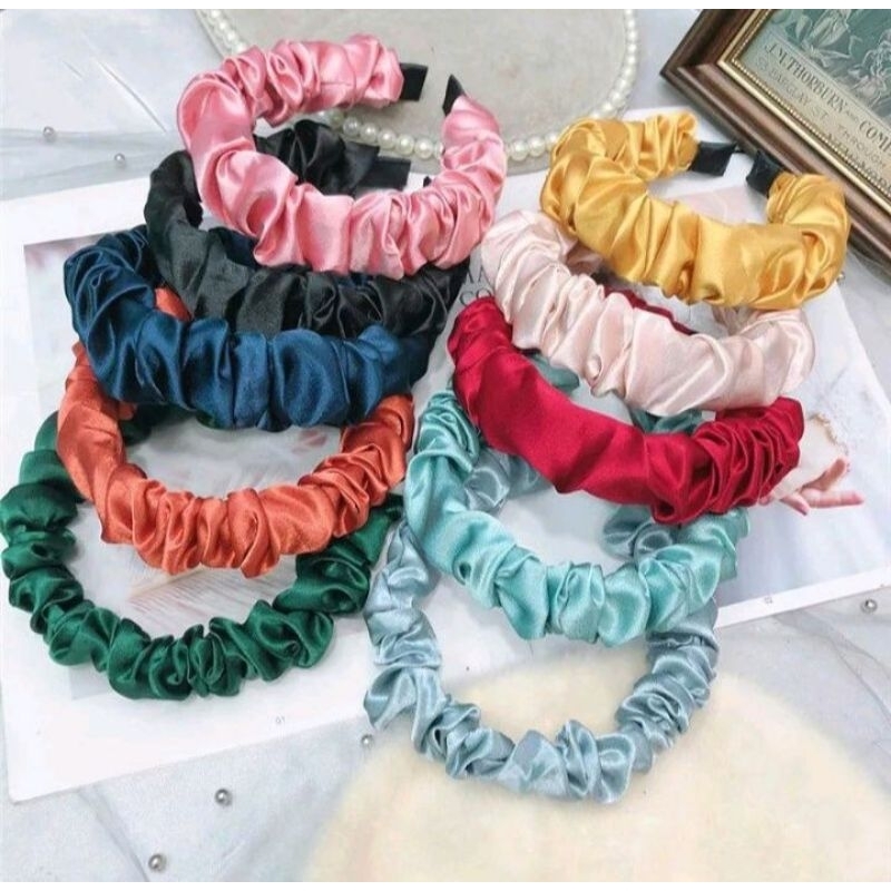 BANDO SCRUNCHIE SATIN KOREA SERUT HEADBAND