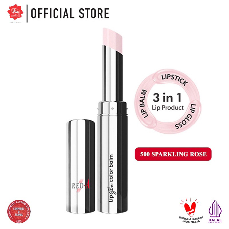 Red-A Lip Glo Color Balm 3 in 1 - LIPBALM Glow LIPGLOSS &amp; LIPSTICK Medan Celebshine