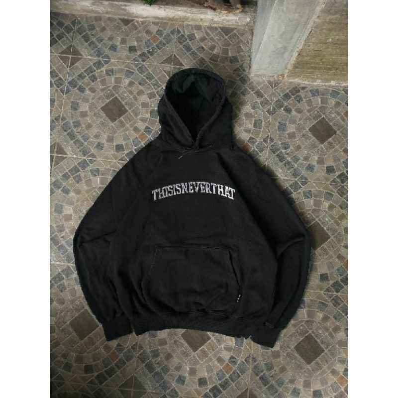 THISISNEVERTHAT HOODIE LOGO BORDIR BLACK