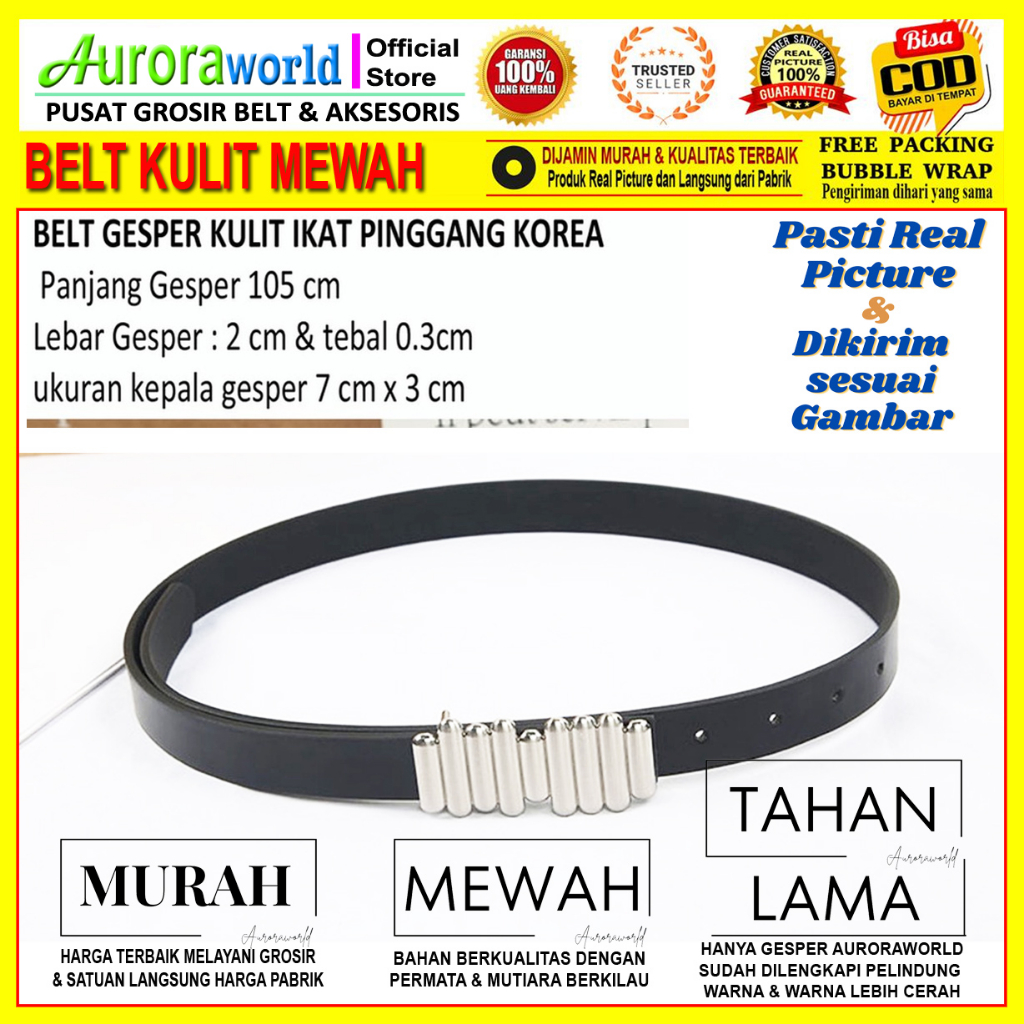 AURORAWORLD BELT GESPER KULIT IKAT PINGGANG KOREA FASHION TERBARU BISA COD