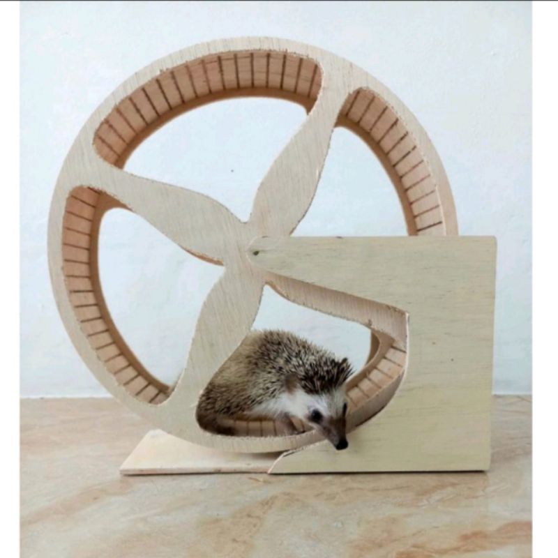 LARGE WHEEL Sudut Kincir Kayu 30cm Mainan Landak Mini, Sugar Glider, Hamster