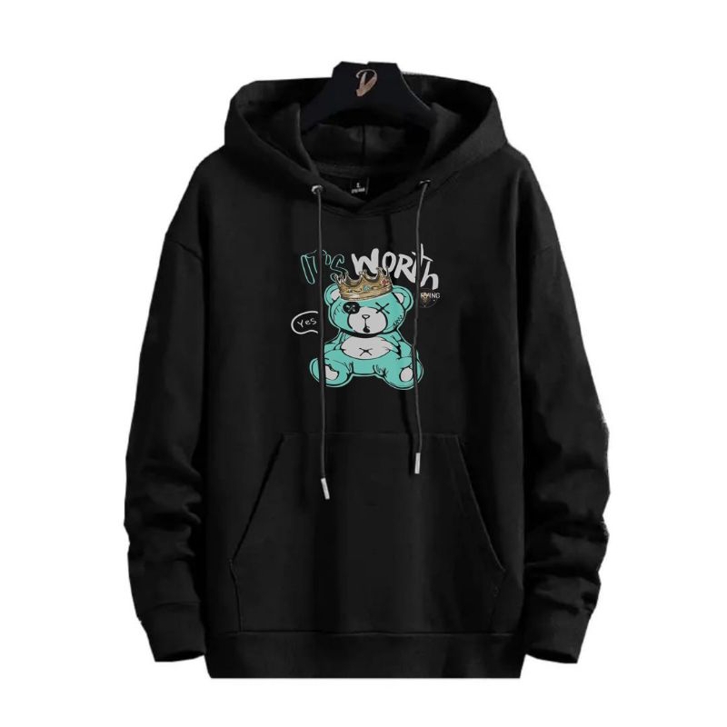Bisa Cod Hoodie pria King Bear Hoodie Atasan pria Hodie termurah