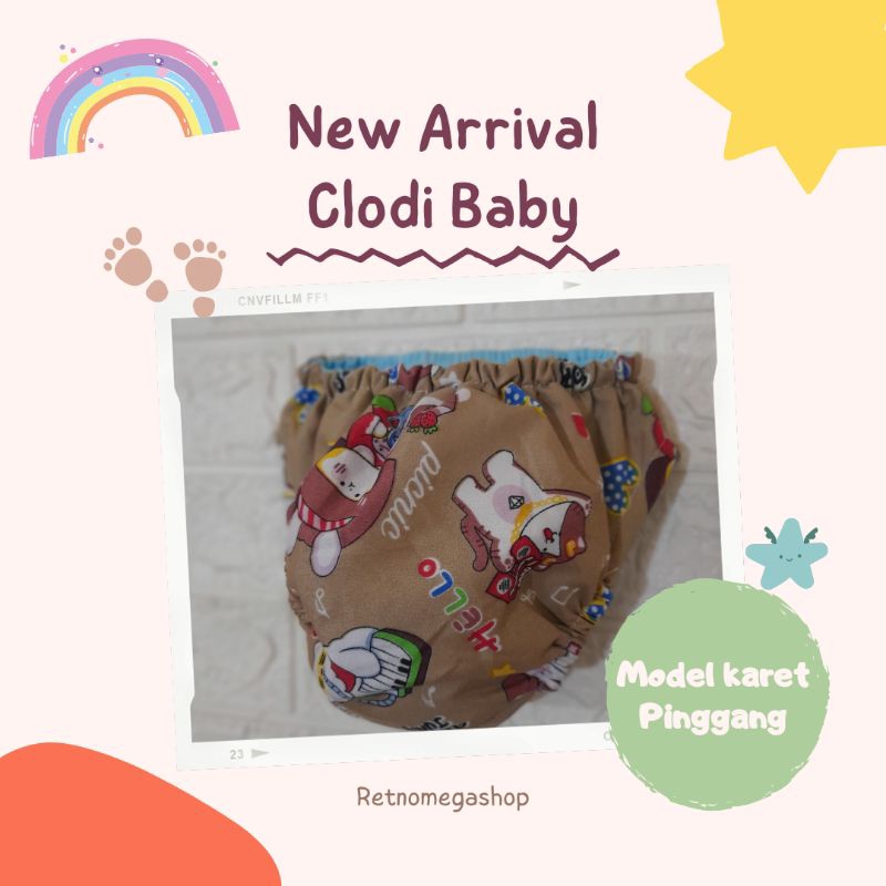CLODI BAYI MODEL CELANA KARET PINGGANG / POPOK KAIN / POPOK BISA DI CUCI , INSERT BISA DI LEPAS (1 C