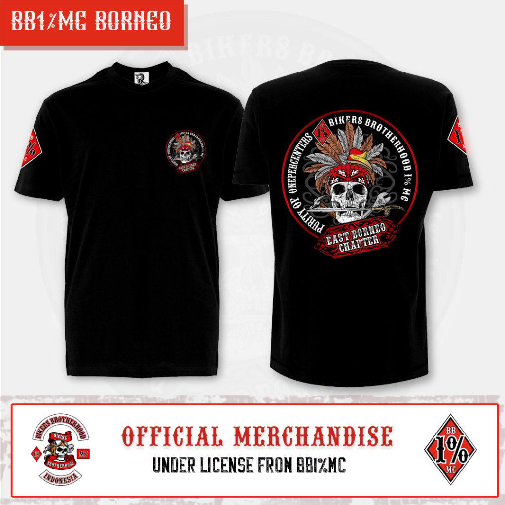 Kaos BB1%MC East Borneo Official Bikers Brotherhood 1% MC