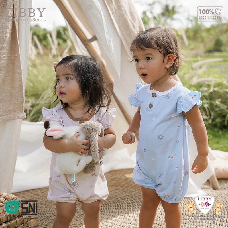 Libby “IVY RUFFLE JUMPER” Romper Libby baby 0-2tahun Earth color series