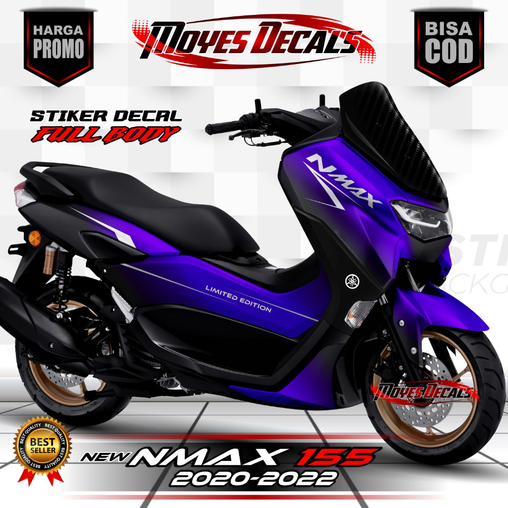(COD) Decal Stiker Nmax New 155 2020 Fullbody - Stiker Variasi New Nmax 155  2020 - 2023 Polos bungl