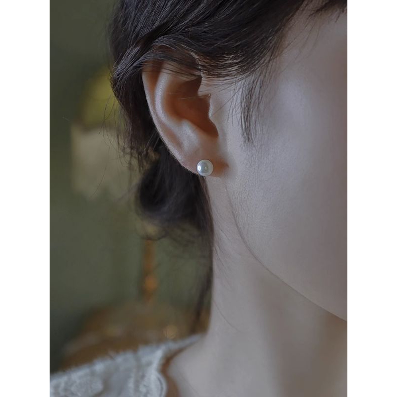 COD Anting Tusuk Mutiara Putih Simple Classy Glamour Korean Style