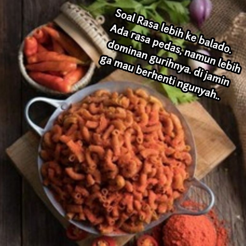 Makaroni 500gr - Makroni Goreng Bantet Kemasan Jumbo - Balado Pedas Gurih Asin - Rasa Khas