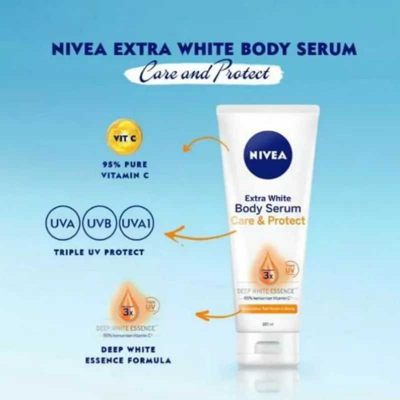 NIVEA BODY SERUM 180ML EXTRA WHITE CARE &amp; PROTECT / INSTANT GLOW