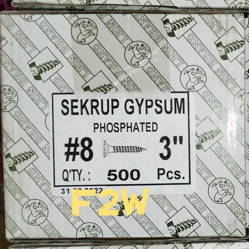 SEKRUP GYPSUM #8X3" MOON LION SKRUP DRYWALL GIPSUM 7.5CM