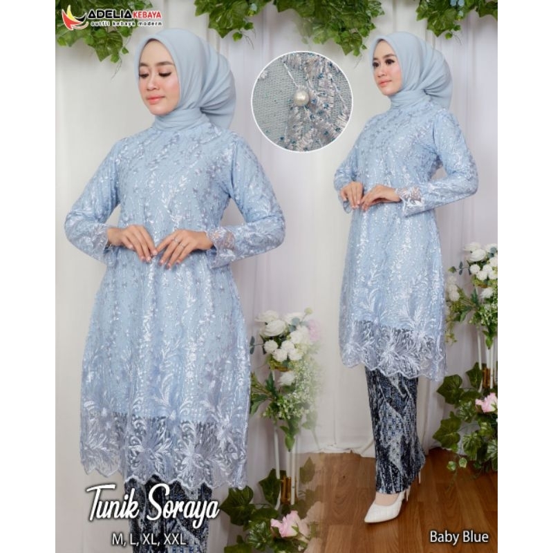 ADE&gt; SET KEBAYA TUNIK MODERN - KEBAYA TUNIK SORAYA - MODEL KEBAYA TUNIK KEBAYA PESTA &amp; KONDANGAN