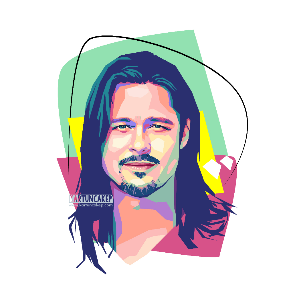 [SOFT FILE] Edit Foto Vektor WPAP Satu Wajah Sampai Bahu