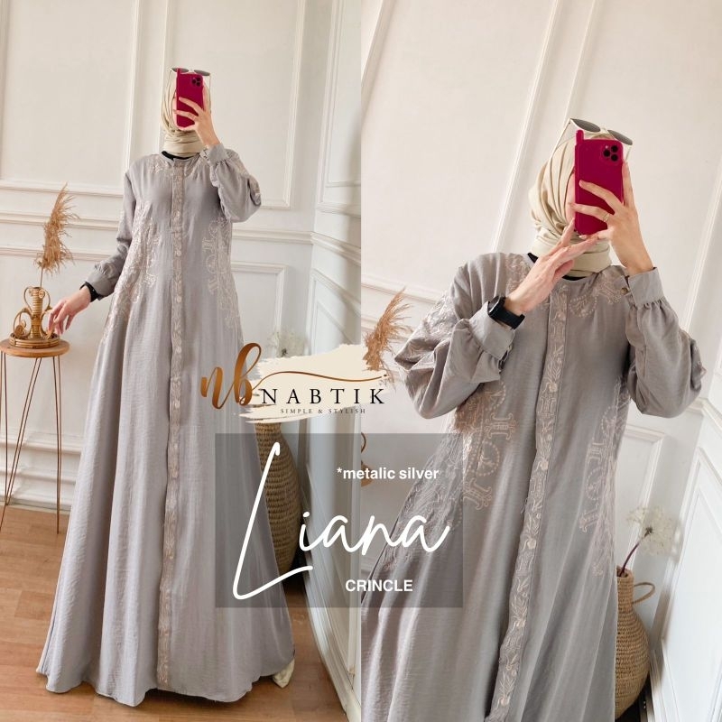 LIANA ABAYA BORDIR ORI NABTIK | Ld110 Crinkle Airflow