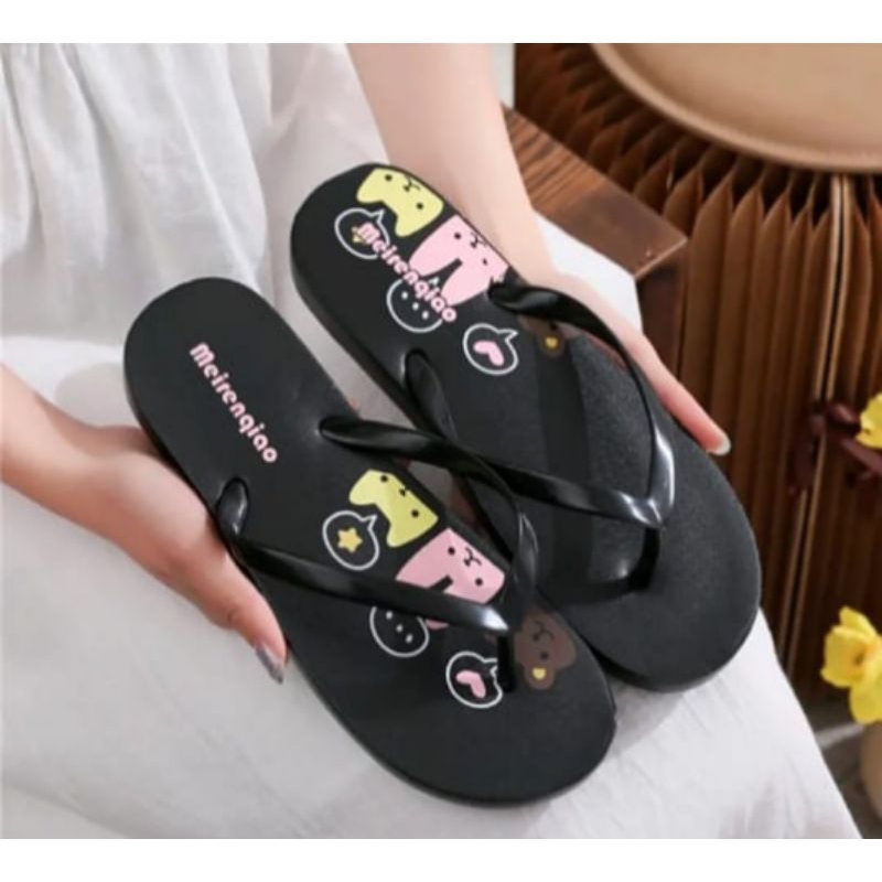 Sandal Jepit Wanita | Flip Flop The Cat09 Lucu