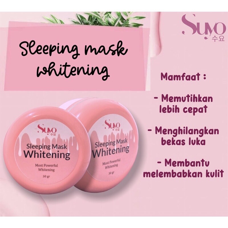 SUYO WHITENING SLEEPING MASK / lotion malam pemutih beli