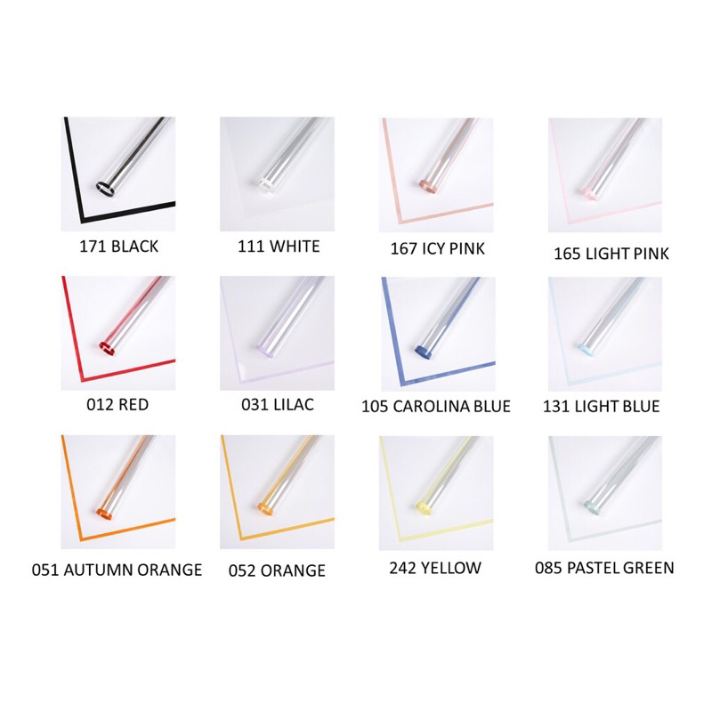 

CELLOPHANE KACA TRANSPARANT LIST WARNA KERTAS BUKET TRANSPARENT FRAME OPP KERTAS WRAPPING CELLOPHANE PAPER AESTHETIC KOREA