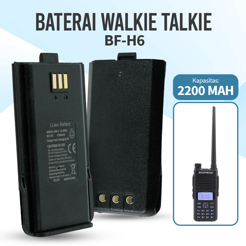 Baterai Walkie Talkie BF-H6 2200 mAh - DM-8 - Black