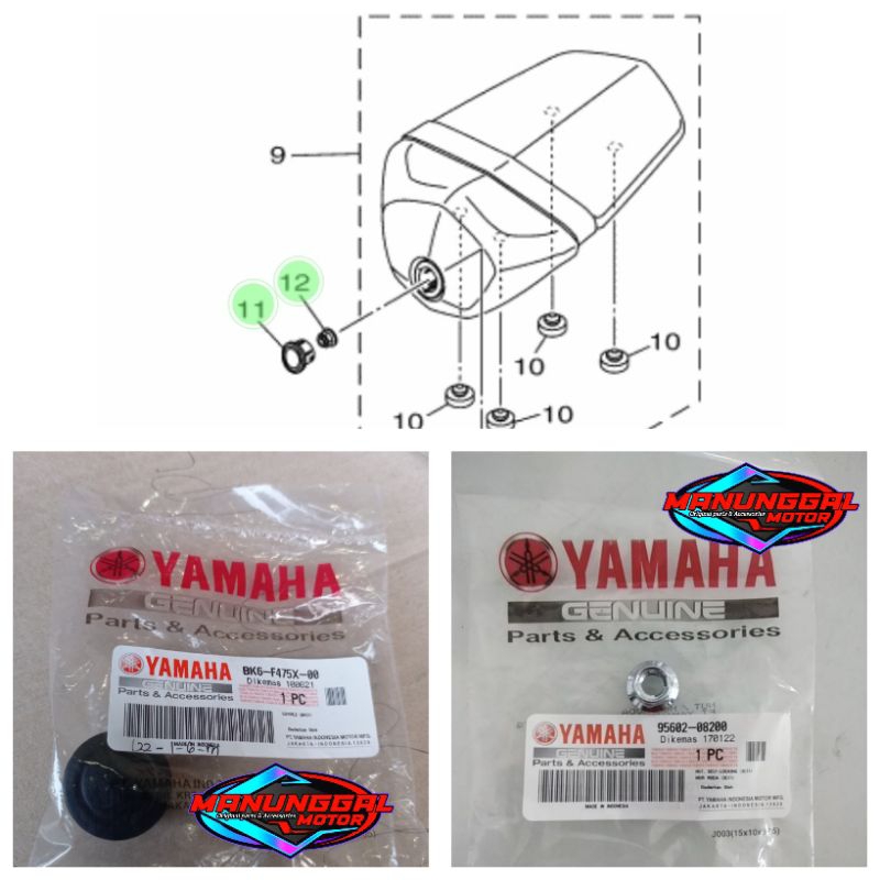 Cover Tutup Baut Jok Belakang R15 R-15 VVA V3 Original Yamaha BK6-F475X-00 95602-08200