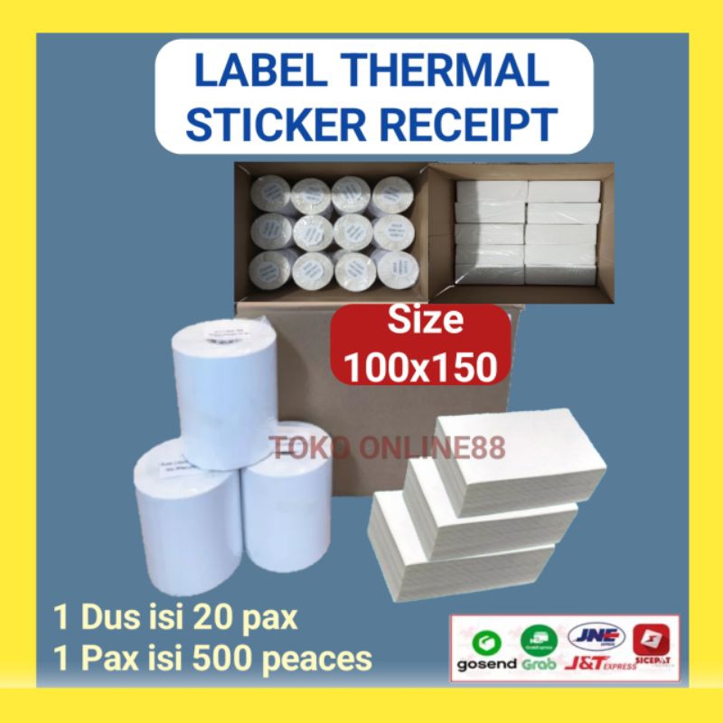 

kertas Thermal Stiker Kertas Resi lipat dan roll A6