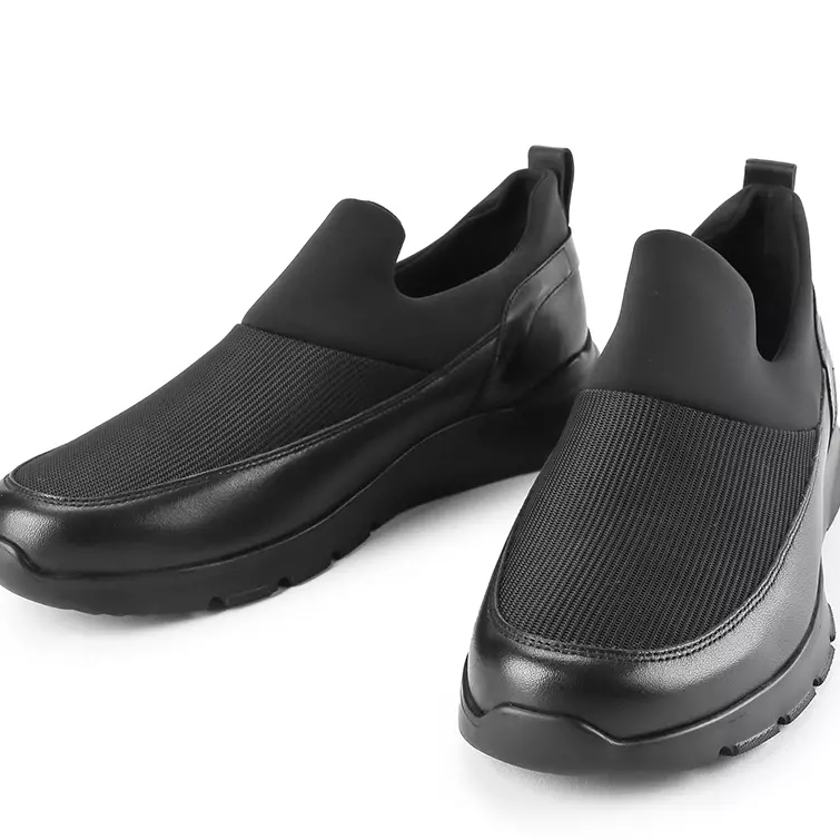 ANM01 SEPATU SLIP ON ANDREW PRIA ORIGINAL CASUAL ALL FULL BLACK HITAM POLOS
