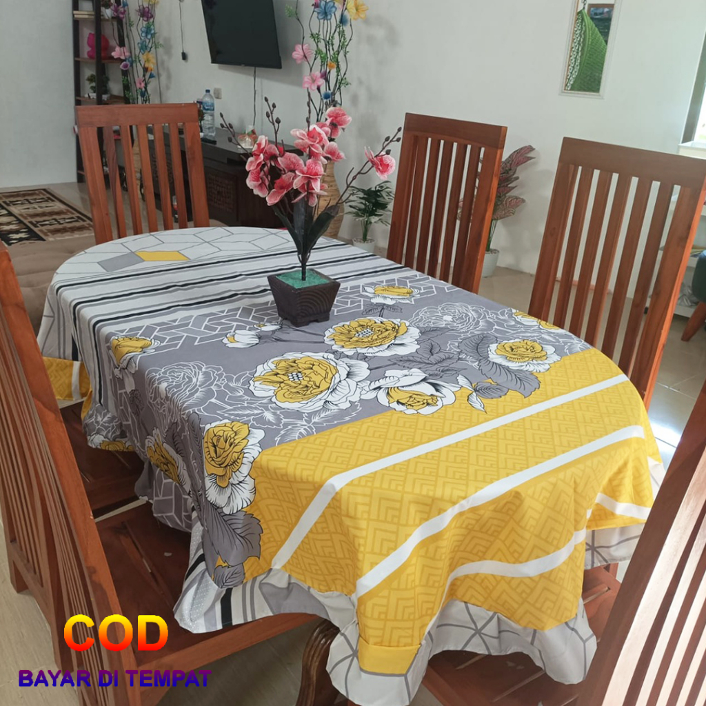 ✅COD Taplak Meja Kain Bentuk Oval Dekorasi Ruang Makan Perlengkapan Dapur