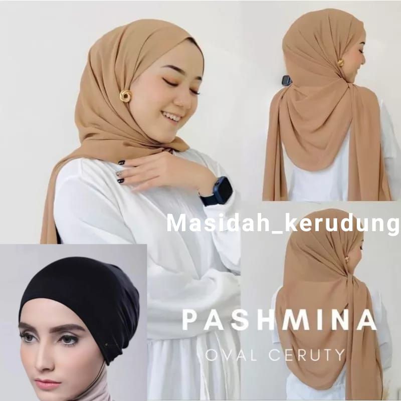 Pashmina oval ceruty plus Ciput arab(couple)