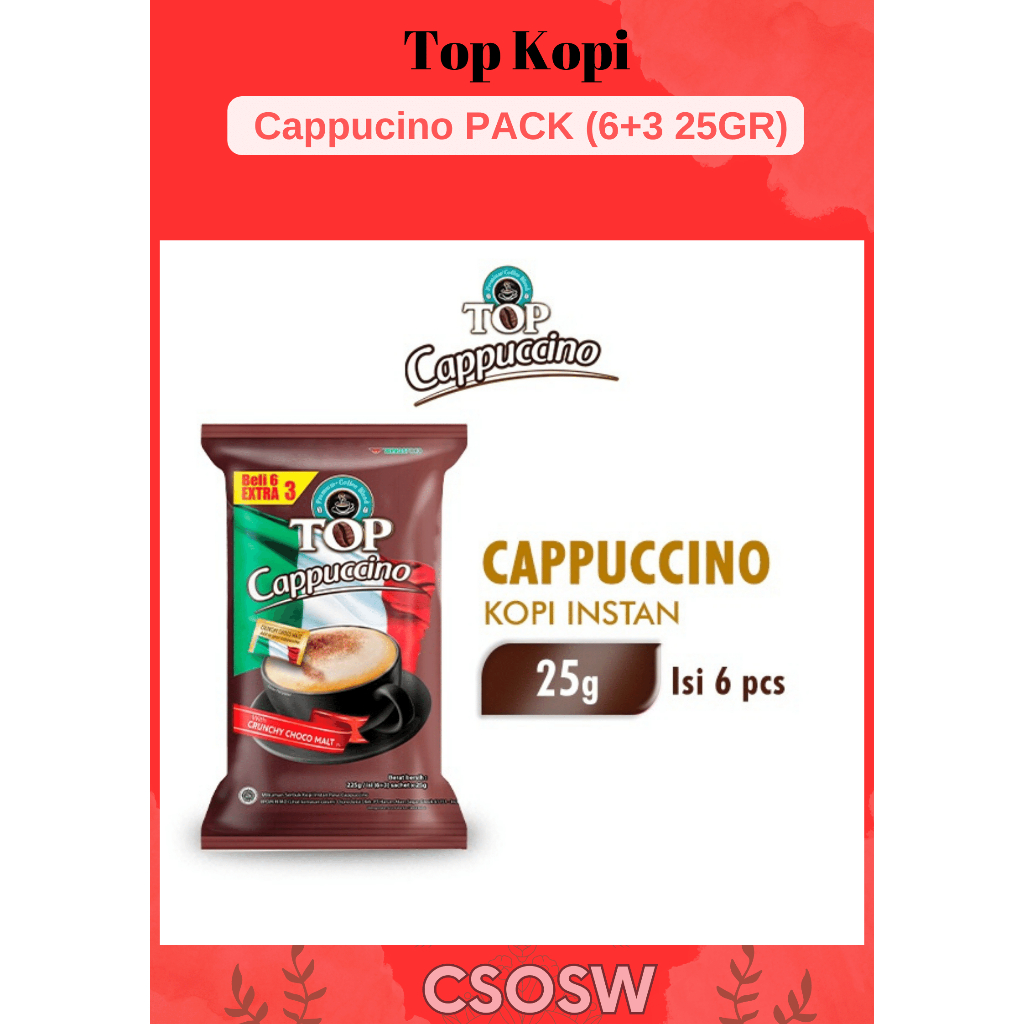 

TOP Kopi Cappucino PACK (6+3 25GR)