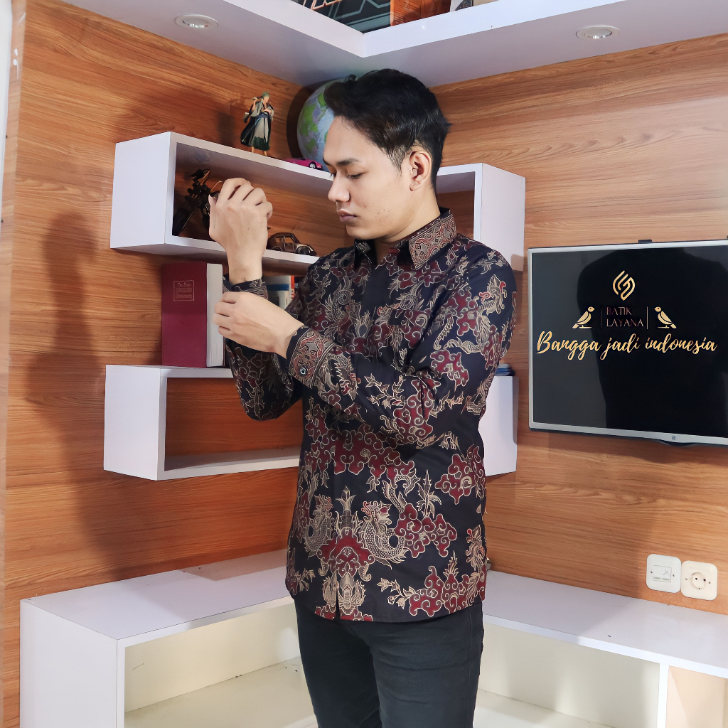 Batik Layana Motif Devaraja Slimfit Premium Kemeja Formal Nonformal Pakaian Keluarga Sragaman