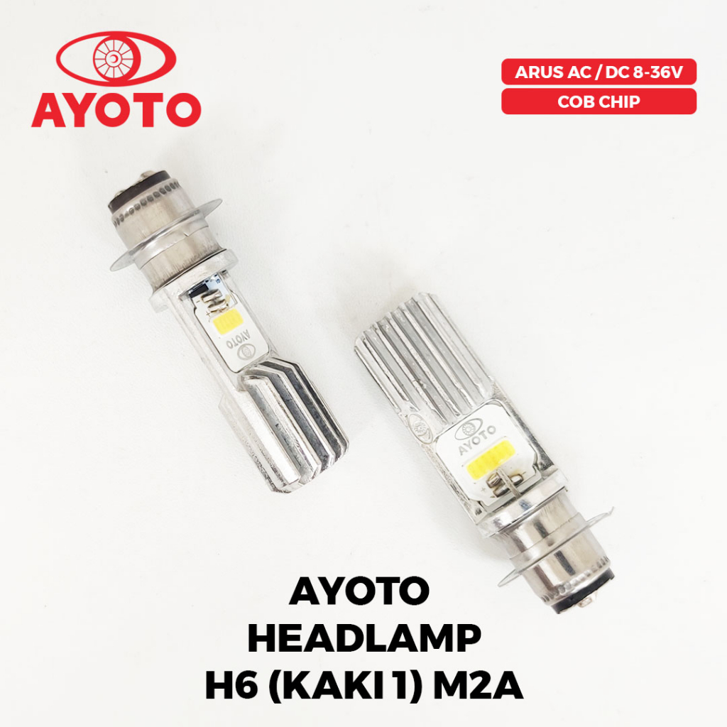 [AYOTO] LAMPU DEPAN (HEADLAMP) H6 KAKI 1 LED M2A AC DC MOTOR MATIC / BEBEK