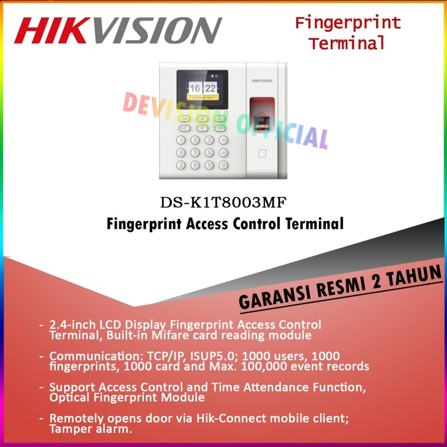 HIKVISION DS-K1T8003MF Absensi Fingerprint
