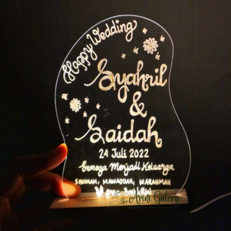 Acrylic Lettering LED Bentuk Abstrak - Akrilik Lettering LED - Akrilik Tulisan - Akrilik Nama - Akri
